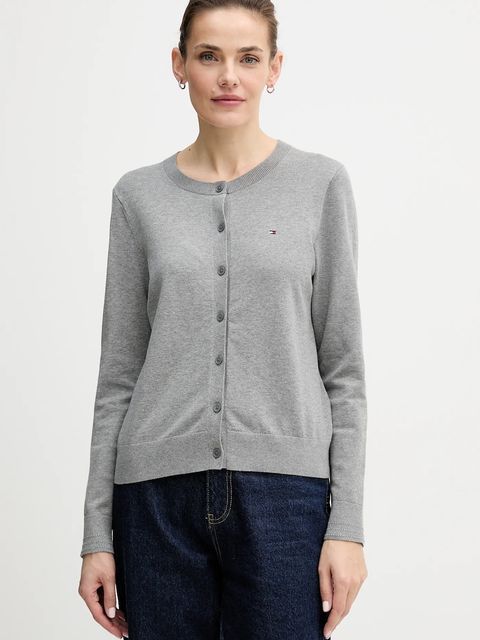 Tommy Hilfiger kardigan damski kolor szary lekki WW0WW42370 - zdjęcie produktu nr 1