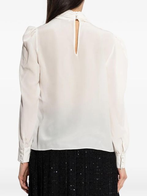Alessandra Rich puff sleeve blouse - White