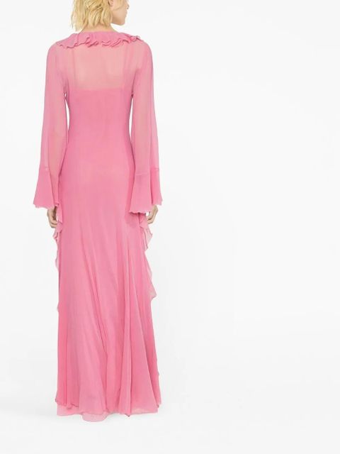 Blumarine ruffled chiffon gown - Pink