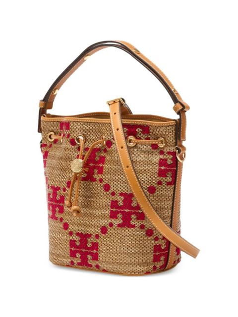 Tory Burch T-Monogram woven bucket bag - Neutrals - zdjęcie produktu nr 2