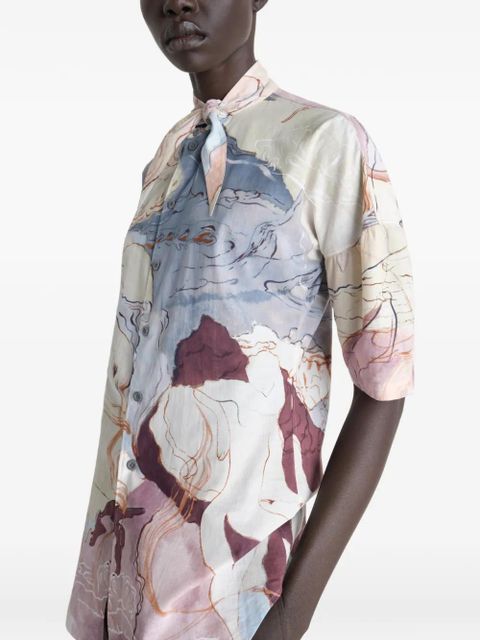 LEMAIRE scarf printed shirt - Neutrals
