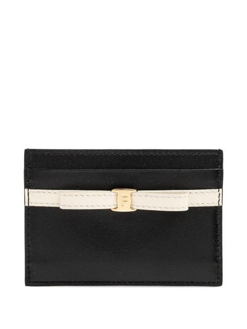 Ferragamo bow-detail card holder - Black - zdjęcie produktu nr 1