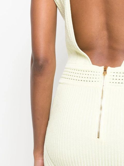 Balmain knitted midi dress - Yellow