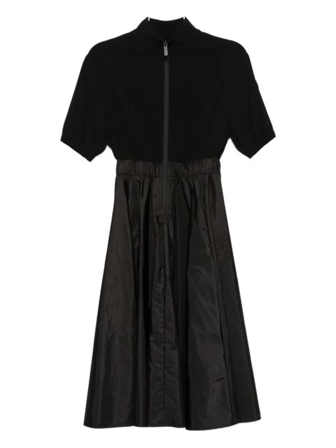 Moncler zip-up pleated midi dress - Black