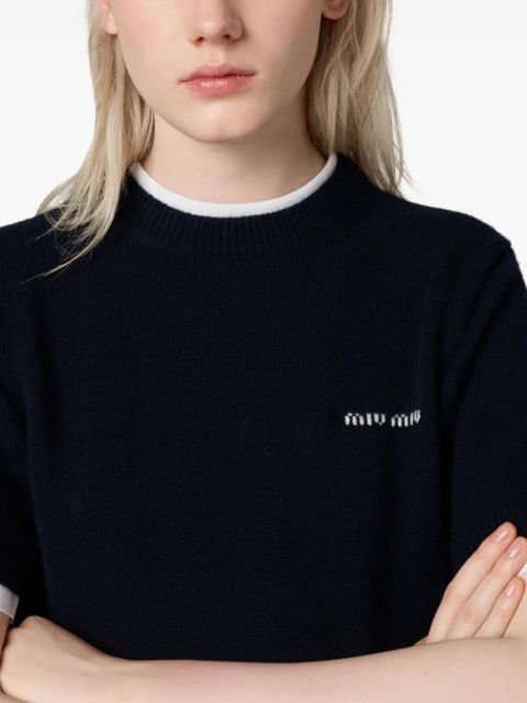 Miu Miu short-sleeve crew-neck T-shirt - Blue