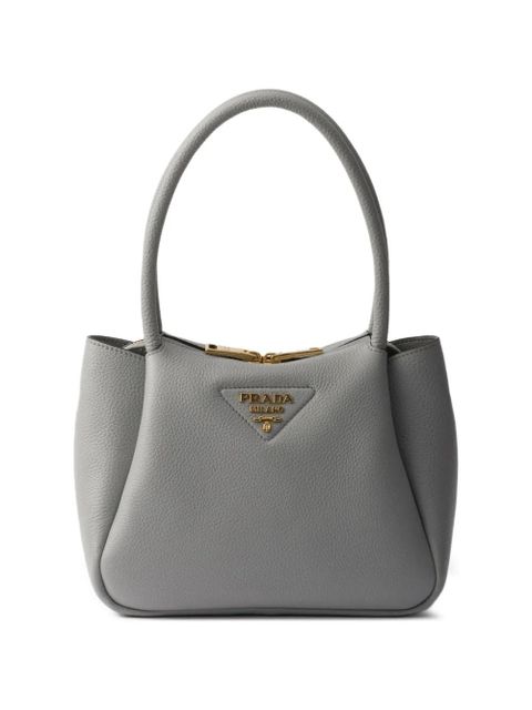 Prada logo-detail leather tote bag - Grey - zdjęcie produktu nr 1