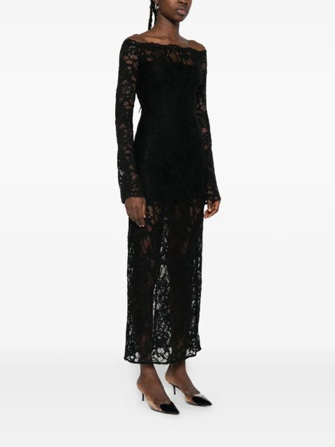 MANURÍ lace-embellished boat-neck maxi dress - Black - zdjęcie produktu nr 2