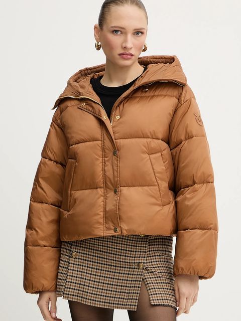 Pinko kurtka kolor brązowy zimowa oversize 105656 A2TF - zdjęcie produktu nr 1