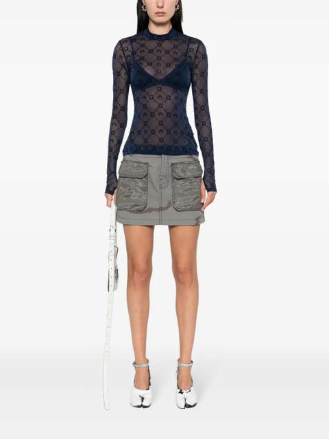 Marine Serre Moonogram mesh longsleeved top - Blue - zdjęcie produktu nr 2