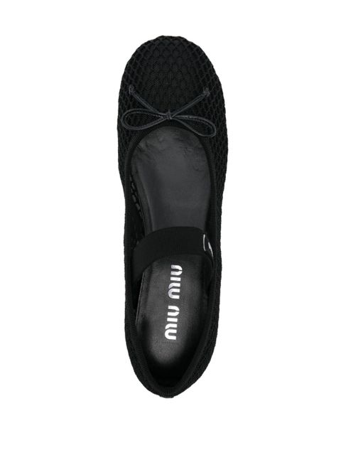 Miu Miu mesh-design ballet flats - Black