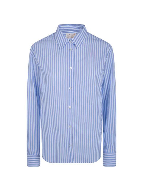 MC2 Saint Barth Meredith vertical-stripe logo-embroidered shirt - Blue - zdjęcie produktu nr 1