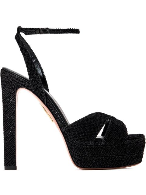 Aquazzura 130mm glitter-embellishment sandals - Black - zdjęcie produktu nr 1