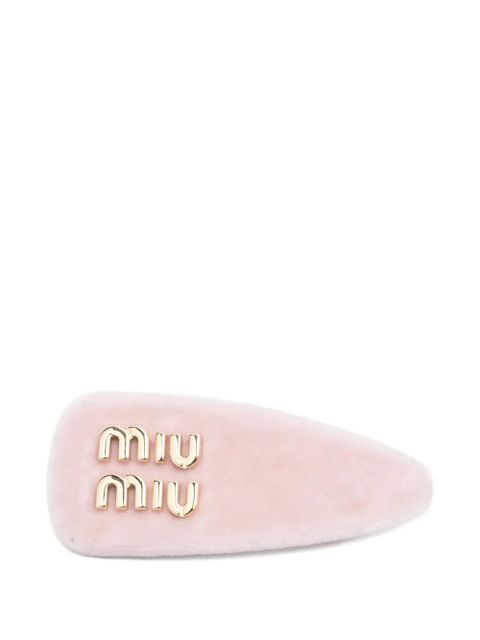 Miu Miu logo-plaque hair clip - Pink - zdjęcie produktu nr 1