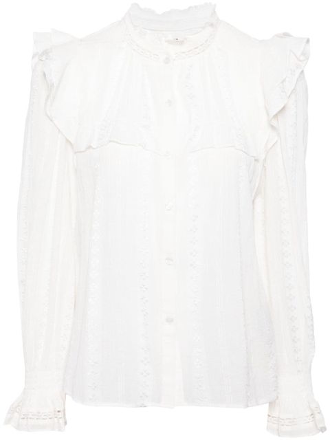 MARANT ÉTOILE Houston embroidered ruffled blouse - White