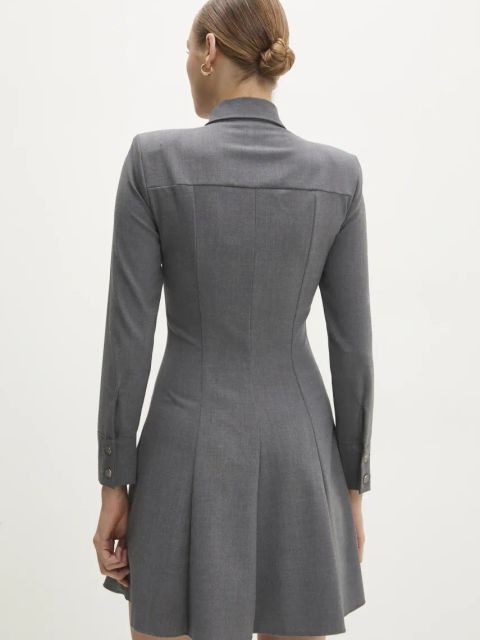 Answear.LAB sukienka kolor szary mini rozkloszowana