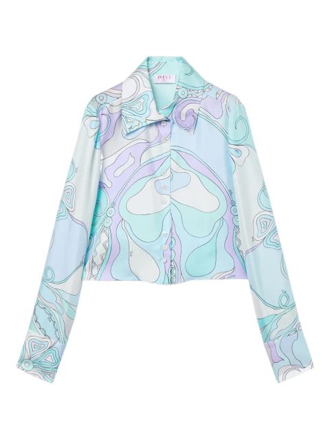 PUCCI orchidee-print silk shirt - Blue - zdjęcie produktu nr 1