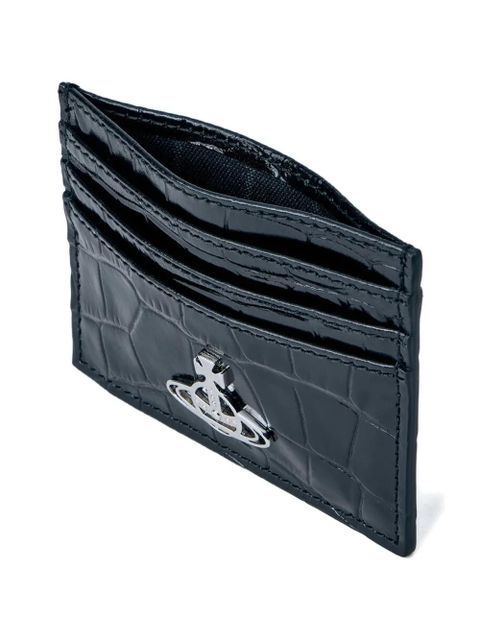 Vivienne Westwood Crocodile logo-embelished card holder - Black