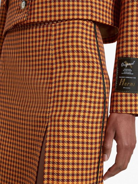 Marni checked midi skirt - Yellow