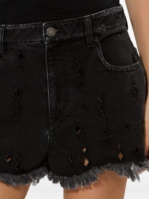 ISABEL MARANT Aecia logo-patch shorts - Black