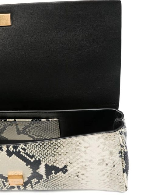 KHAITE snakeskin flap clutch - Neutrals