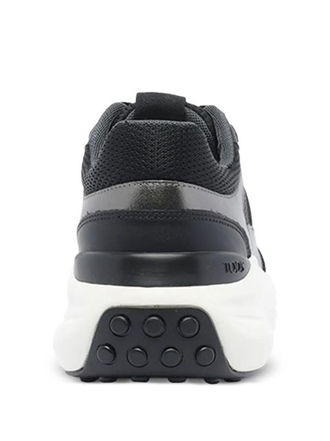 Tod's leather-panelled lace-up sneakers - Grey