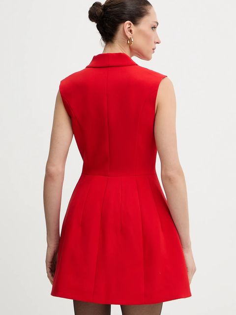 Bardot sukienka kolor czerwony mini rozkloszowana 59724DB