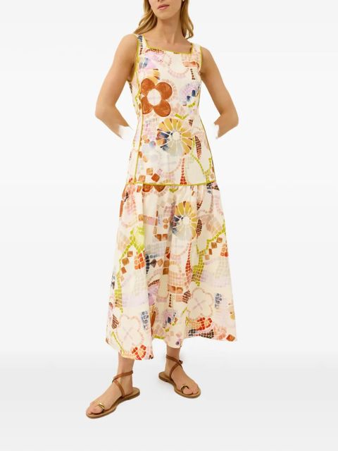 Marie Oliver Jada mosaic-print tiered dress - Neutrals - zdjęcie produktu nr 2