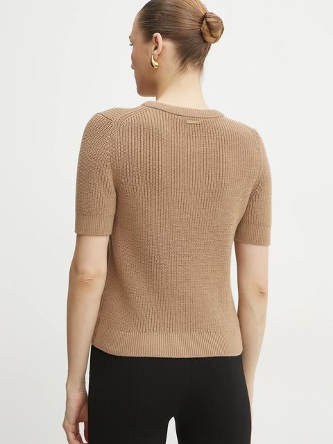 MICHAEL Michael Kors sweter wełniany damski kolor beżowy MF4612JF2G
