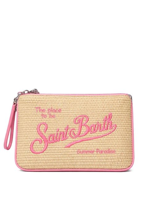 MC2 Saint Barth Parisienne embroidered-logo clutch bag - Neutrals - zdjęcie produktu nr 1