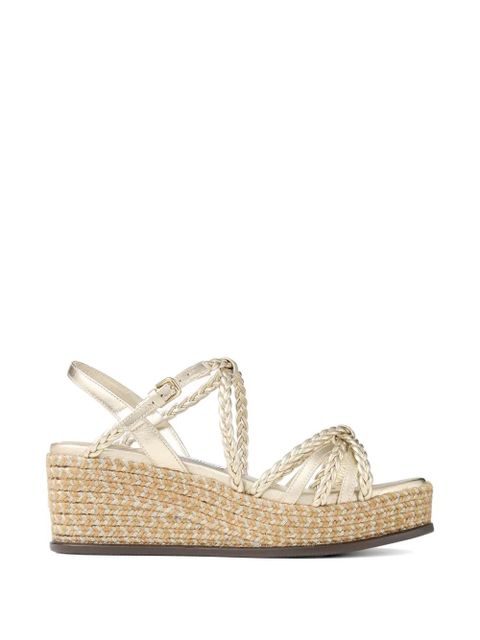 Jimmy Choo Nyra 60 braided wedge sandals - Gold - zdjęcie produktu nr 1