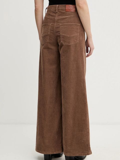 ZADIG&VOLTAIRE spodnie sztruksowe damskie kolor brązowy dzwony high waist WWPA01872 - zdjęcie produktu nr 2