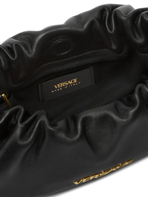 Versace small Tag drawstring clutch bag - Black