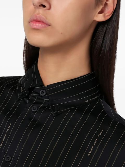 Balenciaga pinstripe logo shirt - Black