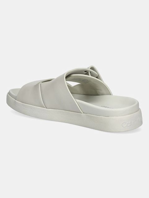 Calvin Klein klapki skórzane FLAT ADJ SLIDE EYELET - zdjęcie produktu nr 1