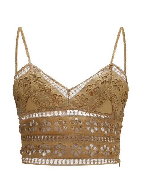 Charo Ruiz Ibiza Melie guipure-lace cropped top - Neutrals - zdjęcie produktu nr 1