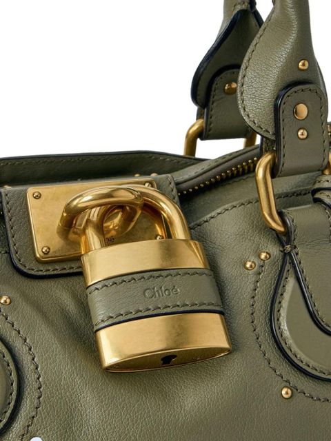 Chloé Paddington padlock leather tote bag - Green