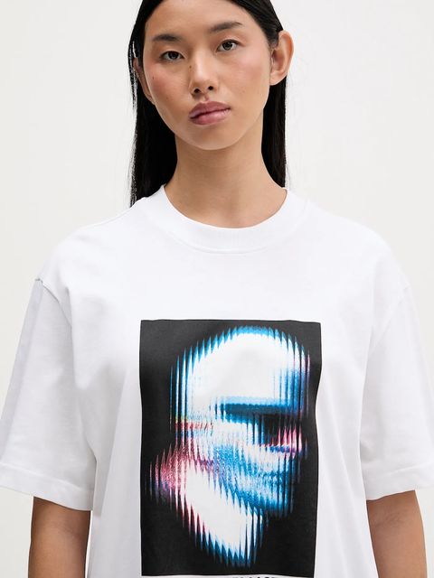 Karl Lagerfeld Jeans t-shirt bawełniany damski kolor biały B1W17061