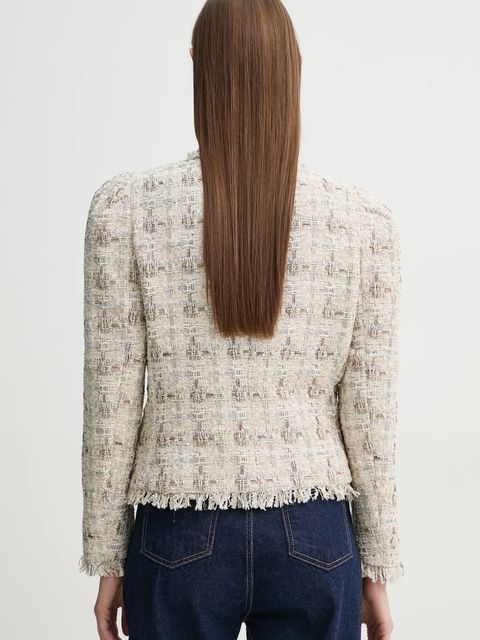 MUNTHE marynarka z domieszką wełny SABU kolor beżowy jednorzędowa wzorzysta 244151424403