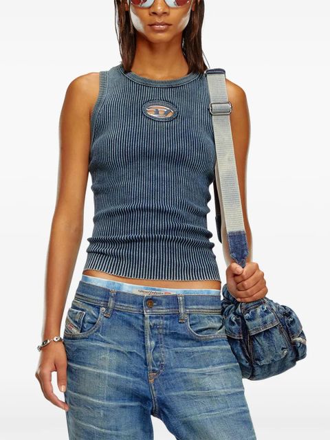 Diesel M-Anchor-A-Sl ribbed cotton tank top - Blue