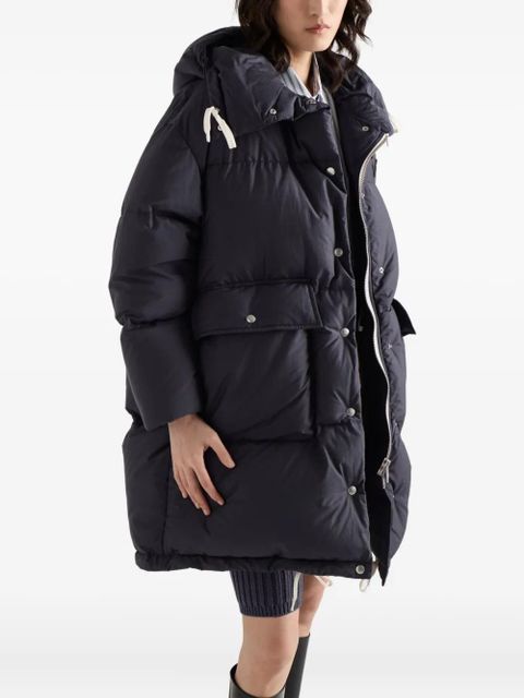 Prada hooded padded coat - Blue