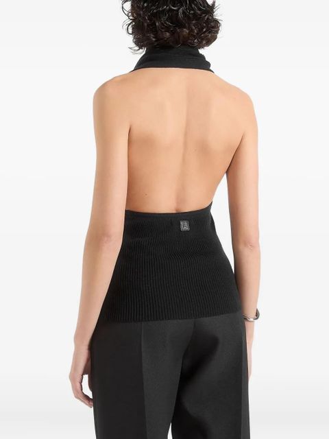 Manière De Voir Elodie draped halterneck knitted top - Black - zdjęcie produktu nr 2