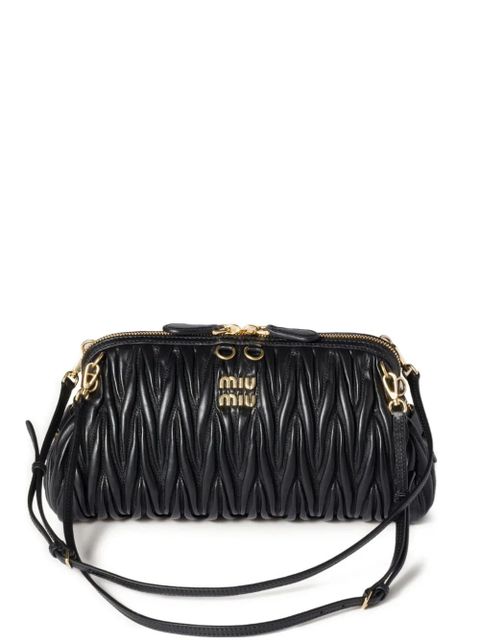 Miu Miu Matelassé leather clutch bag - Black