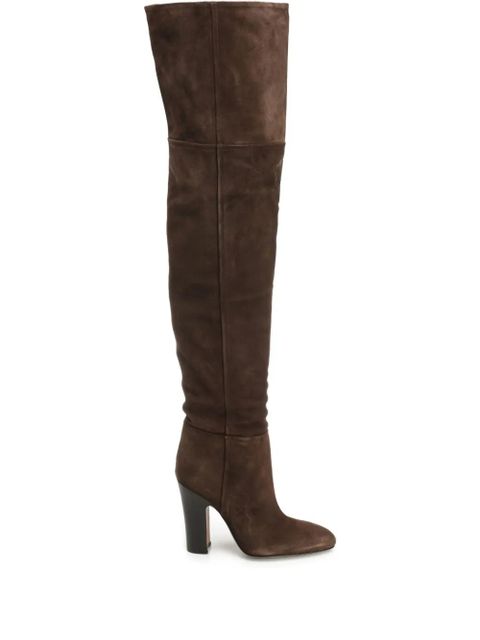 Paris Texas 100mm Lavinia suede thigh-high boots - Brown - zdjęcie produktu nr 1