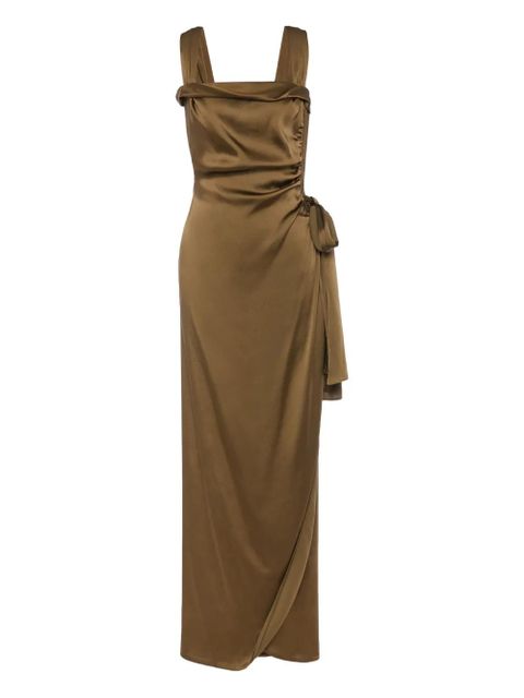 Maison Margiela draped-detail asymmetric gown - Brown - zdjęcie produktu nr 1