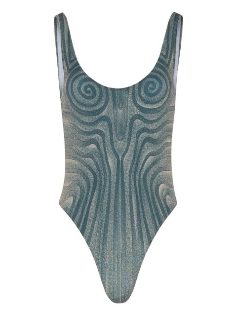 Jean Paul Gaultier spiral-print swimsuit - Blue - zdjęcie produktu nr 1