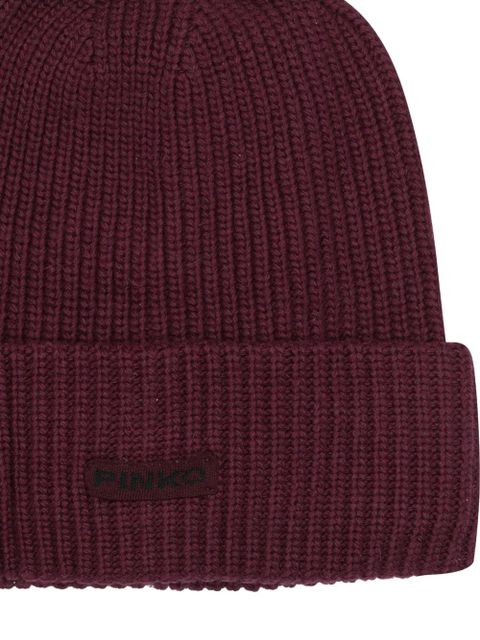 PINKO ribbed beanie - Red