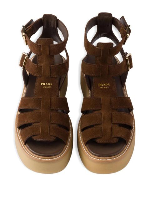 Prada 50mm buckle-strap platform sandals - Brown