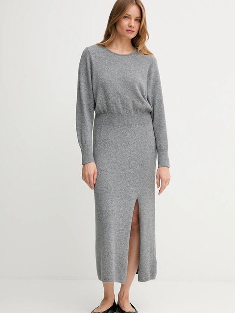 OUI sukienka z wełną kolor szary maxi dopasowana 94484 - zdjęcie produktu nr 1