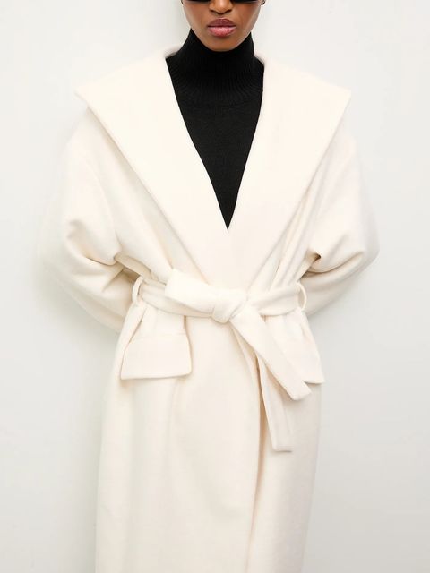 Answear.LAB płaszcz wełniany kolor beżowy