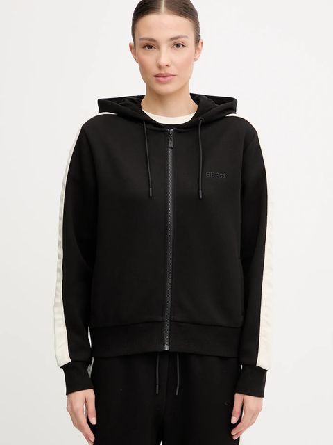Guess bluza MARYELLA damska kolor czarny z kapturem gładka V5YQ00 KB3P2 - zdjęcie produktu nr 1